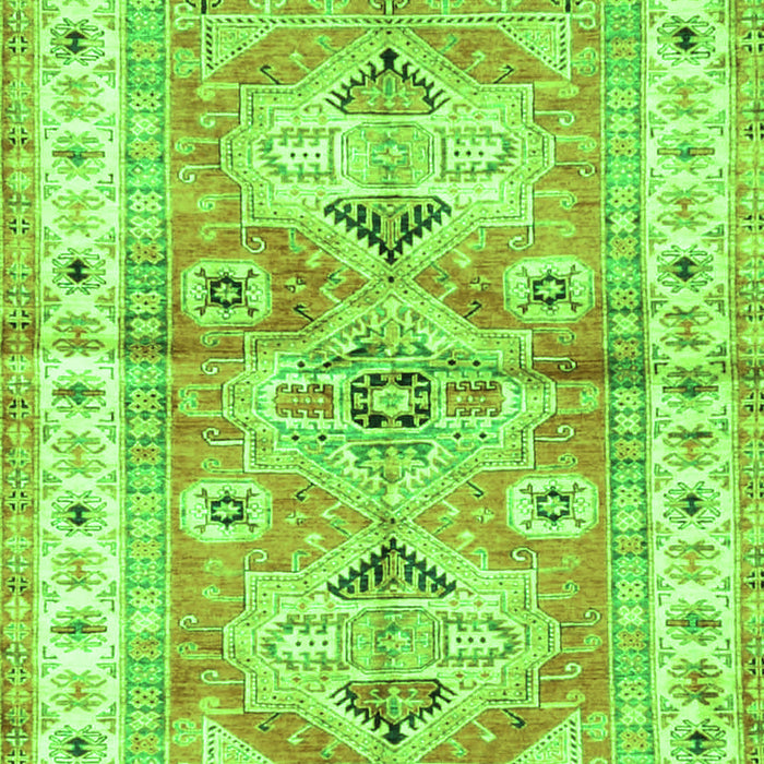Geometric Green Traditional Rug, tr4657grn
