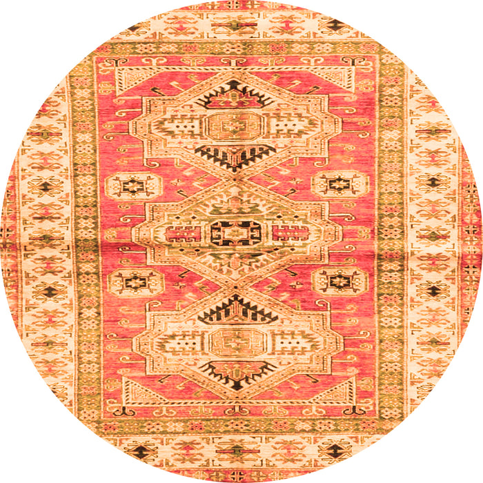 Square Geometric Orange Traditional Rug, tr4657org