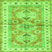 Serging Thickness of Geometric Green Traditional Rug, tr4657grn