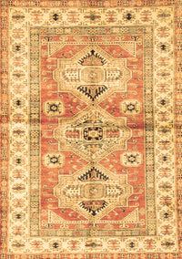 Geometric Brown Traditional Rug, tr4657brn