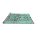 Sideview of Machine Washable Geometric Light Blue Traditional Rug, wshtr4657lblu