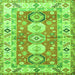 Serging Thickness of Geometric Green Traditional Rug, tr4658grn