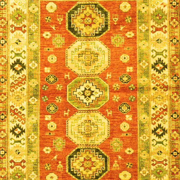 Geometric Yellow Traditional Rug, tr4658yw