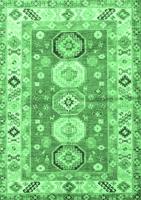 Geometric Emerald Green Traditional Rug, tr4658emgrn