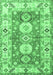 Geometric Emerald Green Traditional Rug, tr4658emgrn