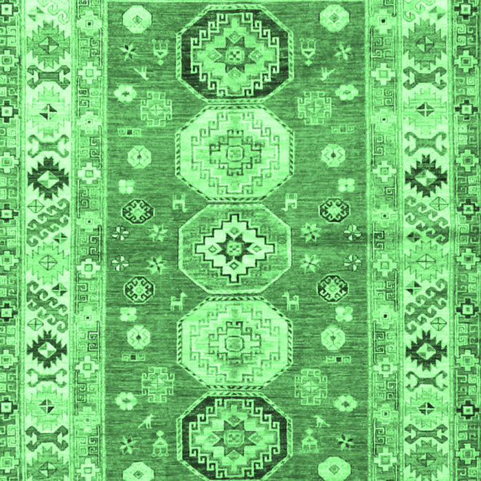 Geometric Emerald Green Traditional Rug, tr4658emgrn