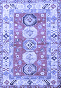 Geometric Blue Traditional Rug, tr4658blu