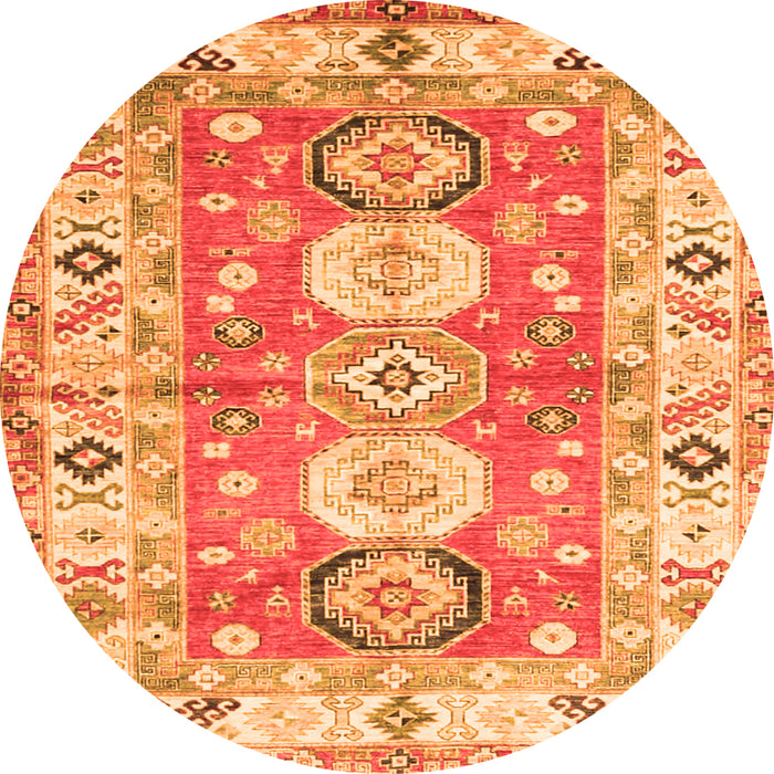 Machine Washable Geometric Orange Traditional Area Rugs, wshtr4658org