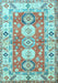 Geometric Light Blue Traditional Rug, tr4658lblu