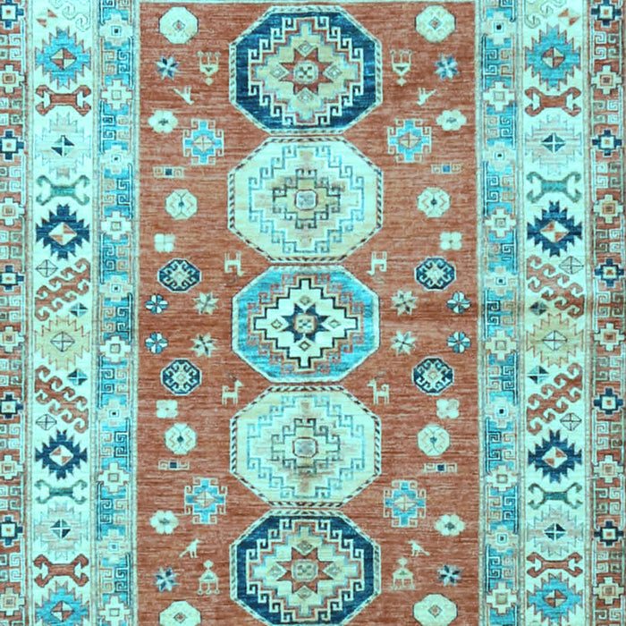 Geometric Light Blue Traditional Rug, tr4658lblu