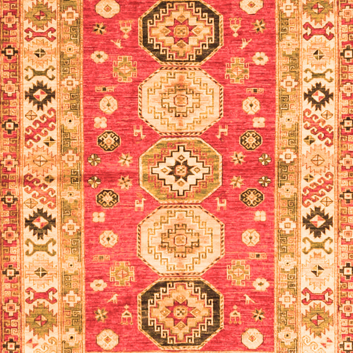 Geometric Orange Traditional Rug, tr4658org
