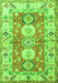 Serging Thickness of Machine Washable Geometric Green Traditional Area Rugs, wshtr4658grn