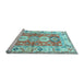 Sideview of Machine Washable Geometric Light Blue Traditional Rug, wshtr4658lblu