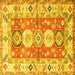 Square Geometric Yellow Traditional Rug, tr4658yw