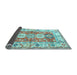 Sideview of Geometric Light Blue Traditional Rug, tr4658lblu