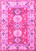 Machine Washable Geometric Pink Traditional Rug, wshtr4658pnk