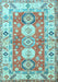 Machine Washable Geometric Light Blue Traditional Rug, wshtr4658lblu