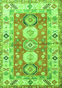 Geometric Green Traditional Rug, tr4658grn