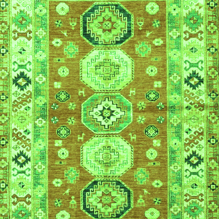 Geometric Green Traditional Rug, tr4658grn
