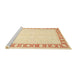 Sideview of Machine Washable Traditional Sun Yellow Rug, wshtr4659
