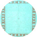 Round Oriental Light Blue Traditional Rug, tr4659lblu