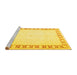 Sideview of Machine Washable Oriental Yellow Traditional Rug, wshtr4659yw