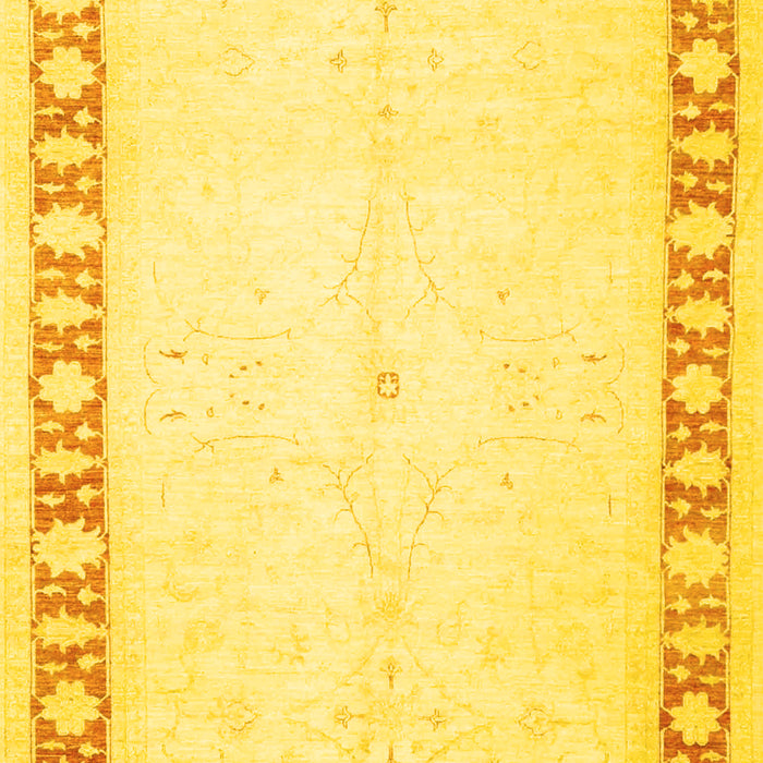 Machine Washable Oriental Yellow Traditional Rug, wshtr4659yw