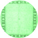 Round Oriental Emerald Green Traditional Rug, tr4659emgrn