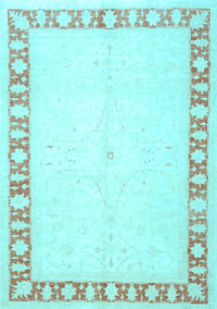 Oriental Light Blue Traditional Rug, tr4659lblu