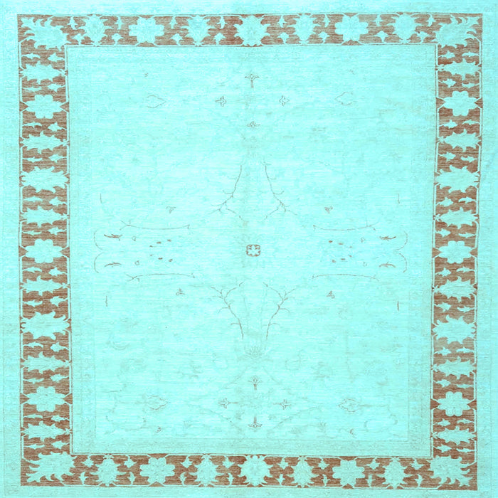 Square Oriental Light Blue Traditional Rug, tr4659lblu