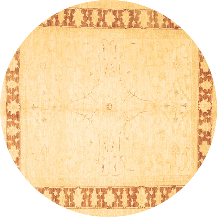 Round Machine Washable Oriental Brown Traditional Rug, wshtr4659brn