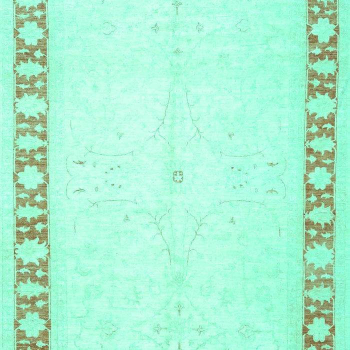 Machine Washable Oriental Turquoise Traditional Area Rugs, wshtr4659turq