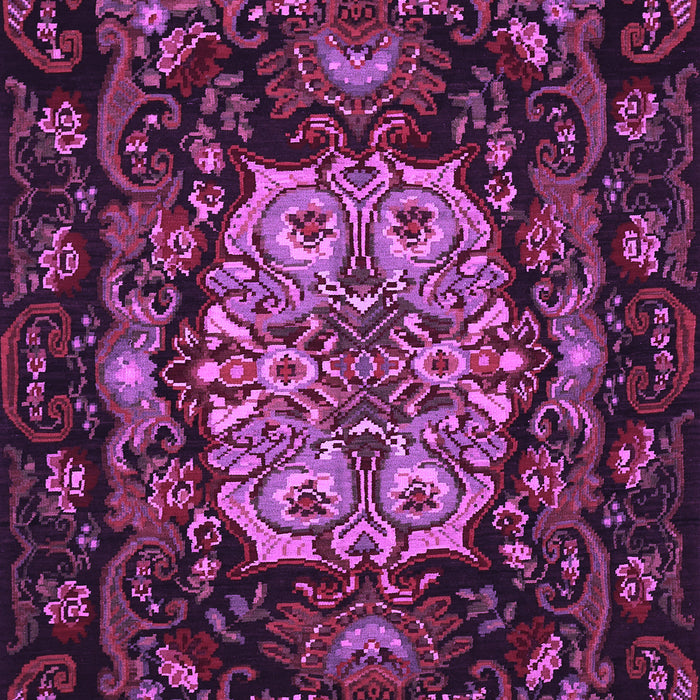 Machine Washable Medallion Purple French Area Rugs, wshtr465pur