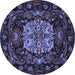 Round Medallion Blue French Rug, tr465blu