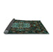 Sideview of Medallion Light Blue French Rug, tr465lblu