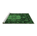 Sideview of Machine Washable Medallion Emerald Green French Area Rugs, wshtr465emgrn