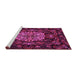 Sideview of Machine Washable Medallion Pink French Rug, wshtr465pnk