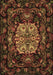 Machine Washable Medallion Brown French Rug, wshtr465brn