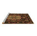 Sideview of Machine Washable Medallion Brown French Rug, wshtr465brn