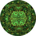 Machine Washable Medallion Green French Area Rugs, wshtr465grn