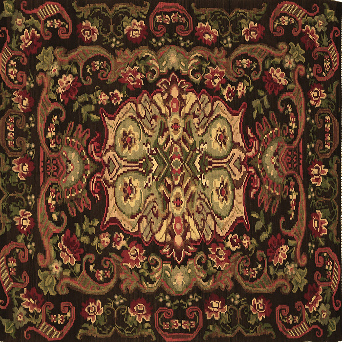 Square Medallion Brown French Rug, tr465brn