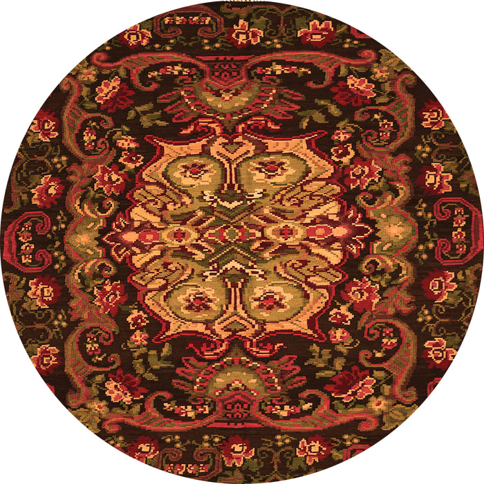 Square Medallion Orange French Rug, tr465org