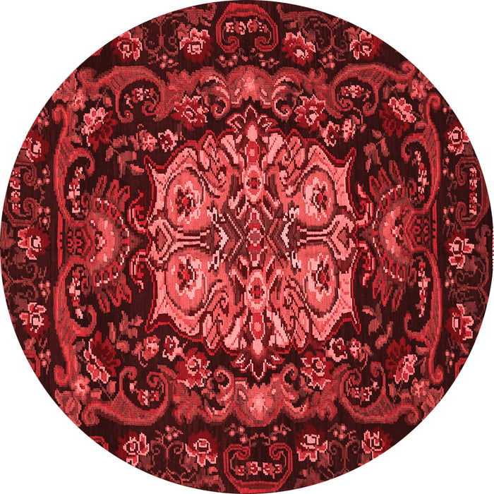 Machine Washable Medallion Red French Rug, wshtr465red