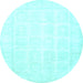 Round Machine Washable Persian Light Blue Traditional Rug, wshtr4660lblu