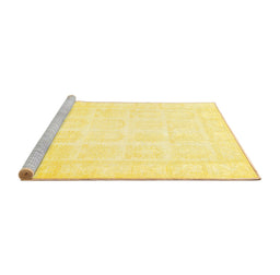 Sideview of Machine Washable Persian Yellow Traditional Rug, wshtr4660yw