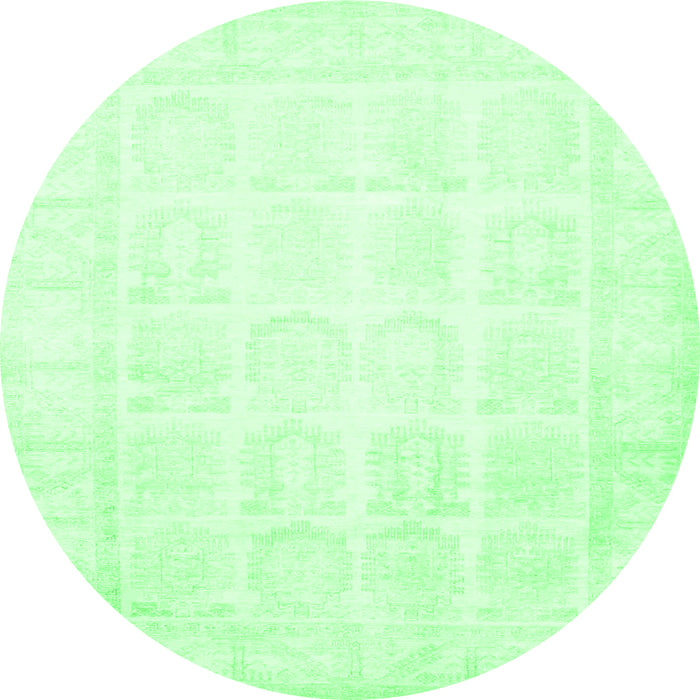 Round Persian Emerald Green Traditional Rug, tr4660emgrn