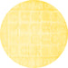 Round Persian Yellow Traditional Rug, tr4660yw