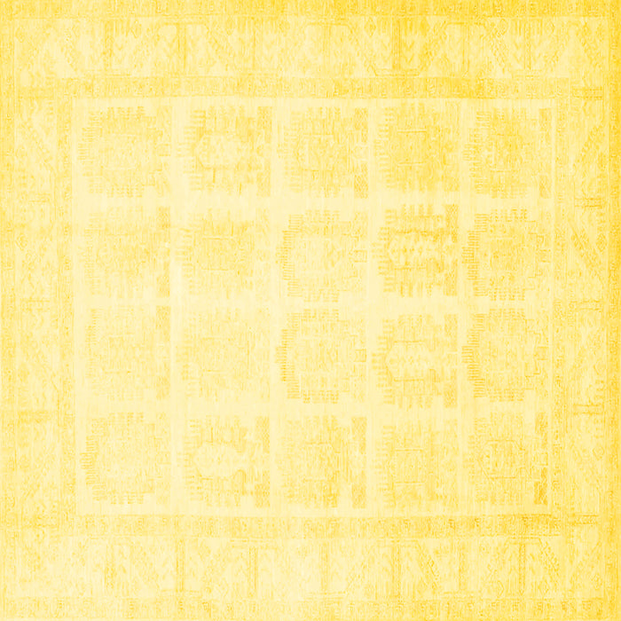 Square Persian Yellow Traditional Rug, tr4660yw