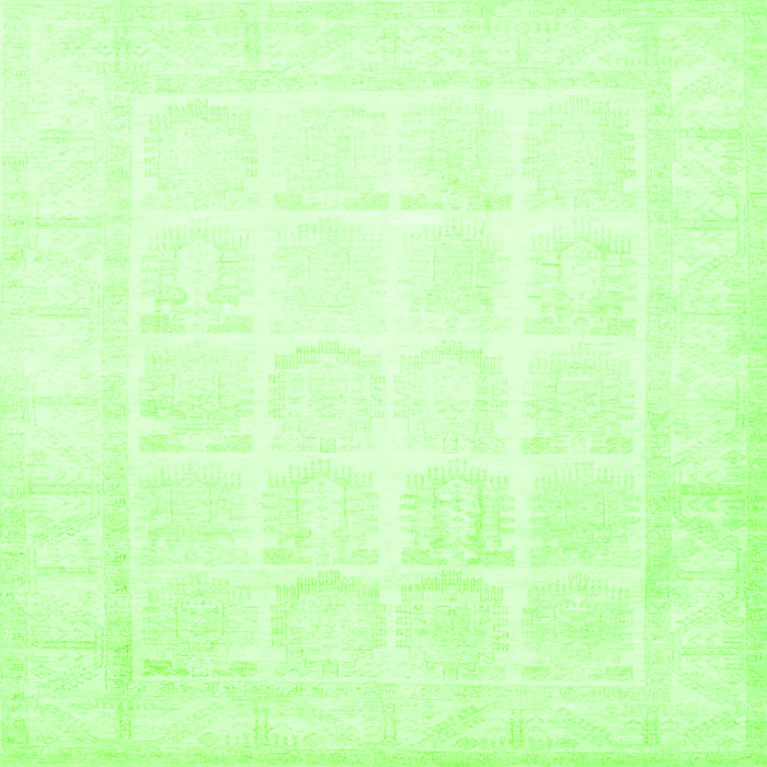 Round Machine Washable Persian Green Traditional Area Rugs, wshtr4660grn