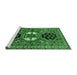 Sideview of Machine Washable Persian Emerald Green Traditional Area Rugs, wshtr4661emgrn